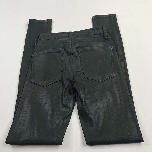 Citizens of Humanity Skinny 26 (Actual 23W 30L) Olive Slick Coated Waxed Jeans - Picture 1 of 10